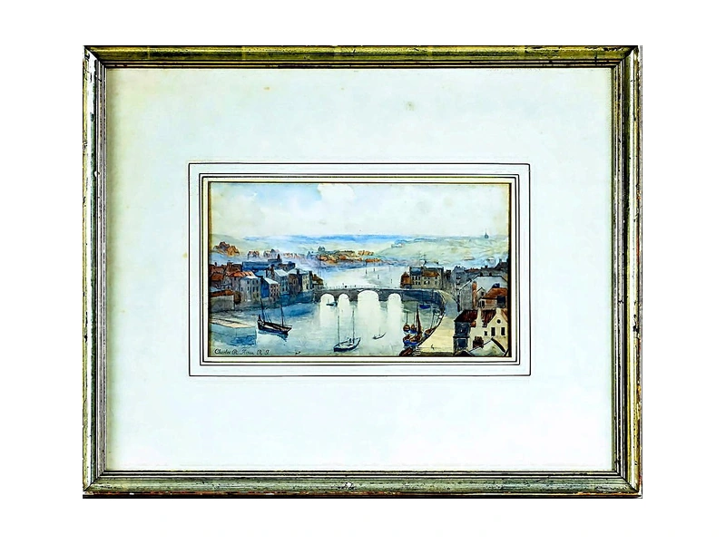 Gerahmtes Aquarell von Charles Reginald Aston