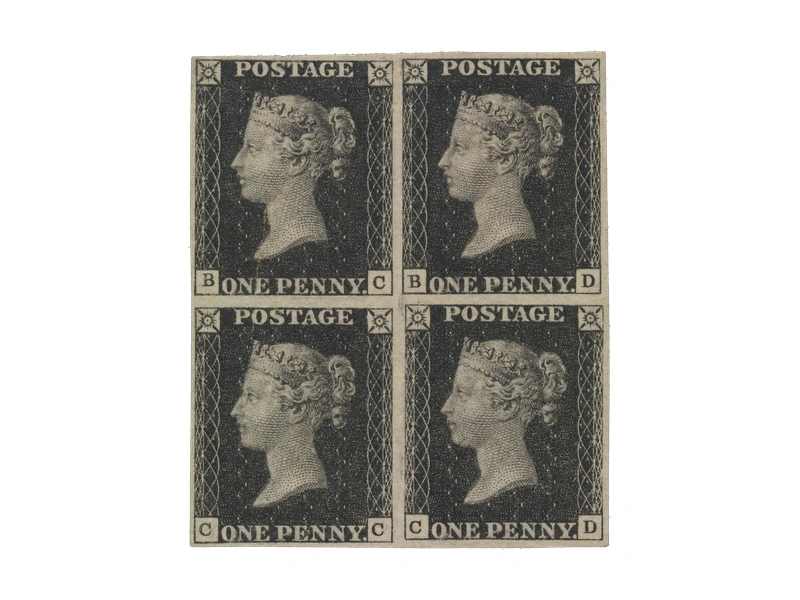 Penny-Black-Viererblock von 1840