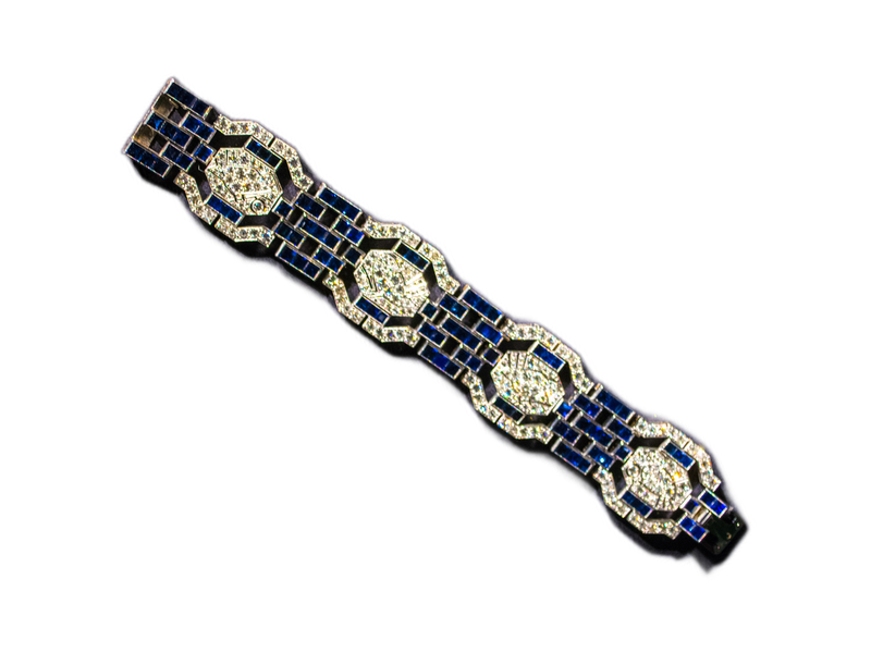 Art-Déco-Armband von Tiffany mit Saphiren und Diamanten