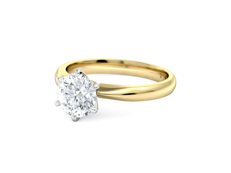 Solitärring aus Gelbgold mit rundem Brillanten